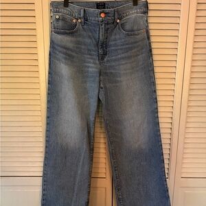 J. Crew Wide Leg Crop Jeans Raw Hem